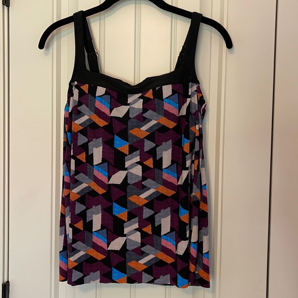 Dreamsuit Square Neck Geometric Print Tankini